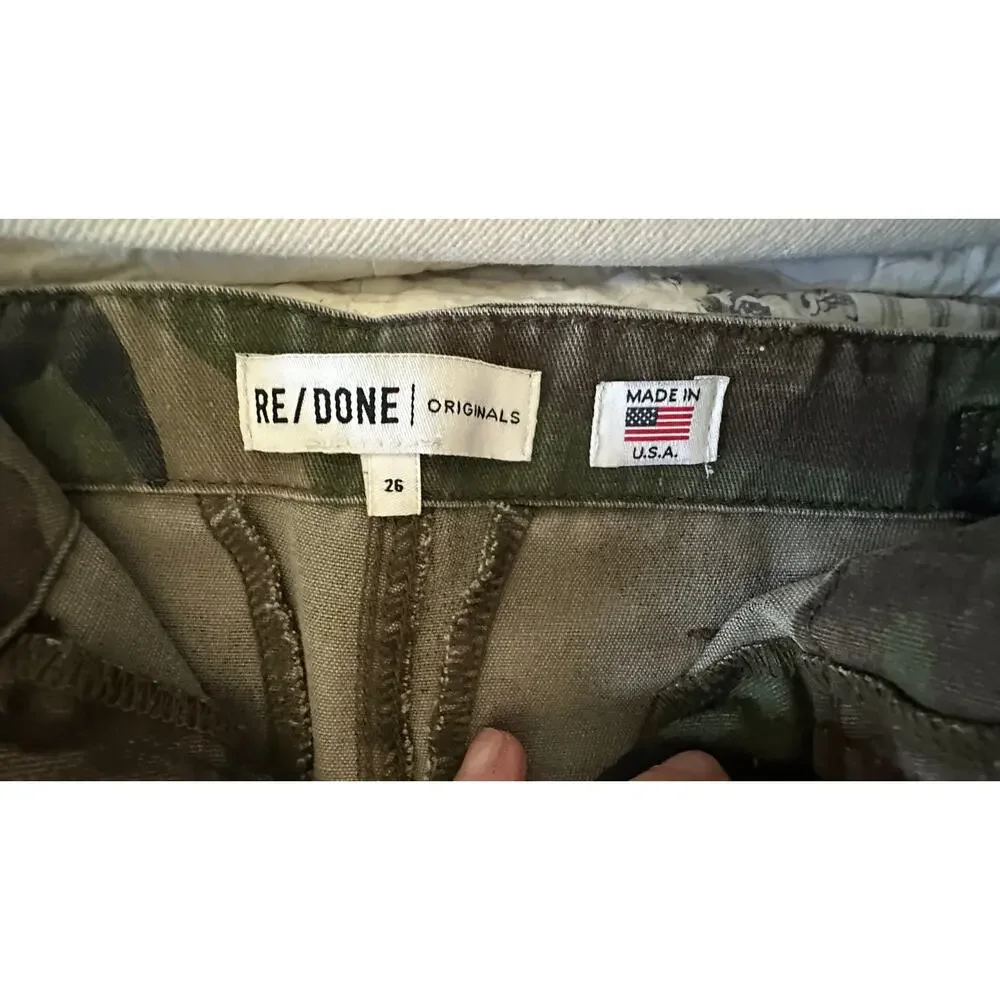 RE/DONE ORIGINALS CAMO CAMOUFLAGE CARGO PANTS 26 - Picture 2 of 6